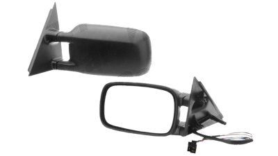 Oglinda exterioara Vw Passat, Sedan+Combi (B3 / B4), 03.1988-10.1996, Stanga, Crom, electrica, Cu incalzire, carcasa neagra, Plana, View Max, 357857507; 357857507521A; 357857507D; 357857521B 9546514M