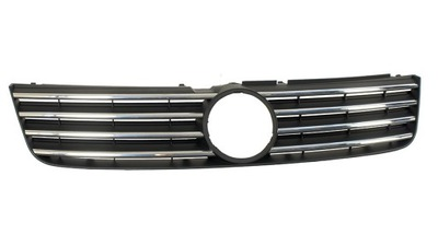 Grila radiator VW Passat, Sedan+Combi (B5 (3B)), 1997-2000, negru, 954805-1, cu ornament cromat
