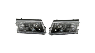 Set faruri tuning VOLKSWAGEN PASSAT (B5 (3B)), 09.1996-11.2000, partea stanga+dreapta, TYC, tip bec H1+H7; electric; negru; fara motor; halogen