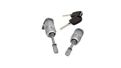 Set yale inchidere Vw Lupo (6x1/6e1), 05.1998-07.2005, Vw Passat (B5), 09.1996-01.2005, Audi A6 (C5), 05.1997-01.2005, Skoda Superb (3u4), 02.2002-06.2008, Seat Arosa (6h), 05.1997-06.2004, cu chei, cu 2 butuci blocare usa, usa fata partea stanga/dreapta,