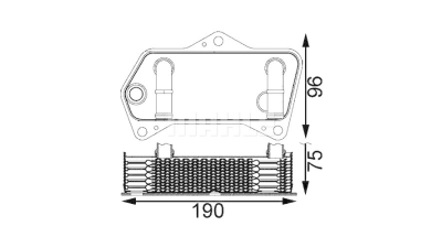 Radiator ulei motor, Termoflot 185x73x45mm, MAHLE 9555L82B