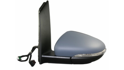 Oglinda exterioara VW Touran 07.2010-08.2015, Partea Stanga Asferica Electrica Cu Incalzire, carcasa grunduita, cu semnalizare, 6 pini,