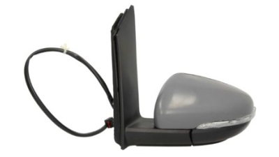 Oglinda exterioara VW Touran 07.2010-08.2015, Partea Stanga Asferica Electrica Cu Incalzire, carcasa grunduita, cu semnalizare, mufa cu 16 gauri si 9 pini, cu pliere, cu lampa perimetru, cu memorie