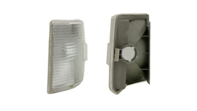 Lampa semnalizare fata Vw Transporter (T4) Tuning 07.1996-03.2003, Stanga, ECE, cu carcasa neagra, fara varianta caravelle, alba, fara suport becuri, TYC, 701953041F, 701953049B