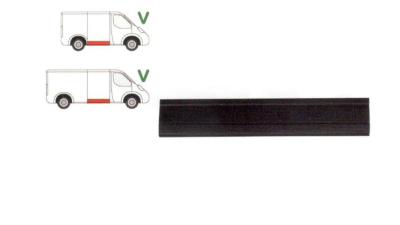 Panou reparatie usa VW TRANSPORTER (T4)/CARAVELLE/MULTIVAN, 07.1990-.2003, partea dreapta, usa culisanta; parte inferioara, cu 2 nervuri, 