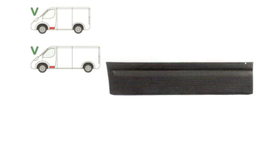 Panou reparatie usa VW TRANSPORTER (T4)/CARAVELLE/MULTIVAN, 07.1990-.2003 model Scurt/Mijlociu, partea stanga, parte inferioara , usa fata ; inaltime 190 mm, cu o nervura, 