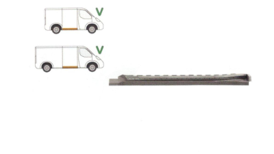 Prag Vw Transporter (T4)/Caravelle/Multivan 07.1990-03.2003 , partea Fata Dreapta, Cu Ghidaj Usa, Interior, 