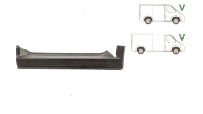 Prag Volkswagen Transporter (T4)/Caravelle/Multivan 07.1990-1996 , prag metalic sub Usa Fata partea Dreapta