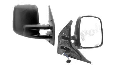 Oglinda exterioara VW Transporter (T4)/Caravelle/Multivan 07.1990-03.2003 Partea Dreapta Crom Convex Electrica Cu Incalzire, carcasa neagra, 5 pini, View Max