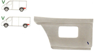 Segment reparatie aripa spate Vw Transporter T4, 1990-2003, Partea Stanga, punte Spate in spatele rotii, lungime 440 mm, 270 mm, (pentru modelul scurt si lung)