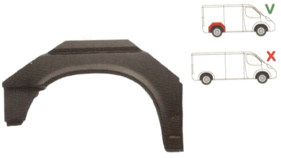 Segment reparatie aripa spate Vw Transporter T4, 1990-2003, Scurt Partea Dreapta, Spate, (pentru modelul scurt)
