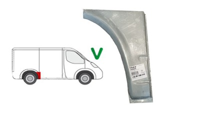 Segment reparatie aripa spate Vw Transporter T4, 1990-2003, Partea Dreapta, punte Spate in fata rotii, lungime 254, inaltime 425mm (pentru modelul scurt )