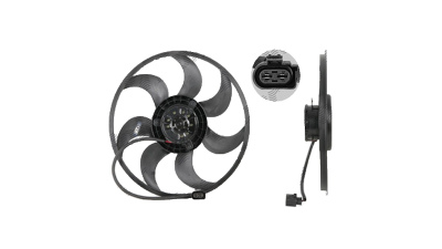 GMV ventilator radiator VW Transporter T5, 02.2004-06.2004, motor 3.2 V6, benzina, cutie manuala/automata, cu AC/fara AC, 420 mm, 