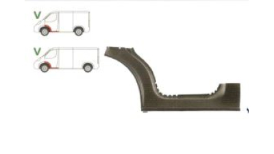 Prag metalic Vw Transporter/Multivan (T5), 2004-2015, Transporter/Multivan T6 2015-, parte montare sub usa fata partea stanga, cu 1/3 segment aripa interioara, 956841-6, Aftermarket