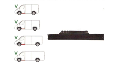Prag metalic Vw Transporter (T5), 2004-2015, parte montare Prag stanga, sub usa fata, 956841, Aftermarket