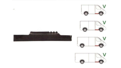 Prag metalic Vw Transporter (T5), 2004-2015, parte montare Prag dreapta, sub usa fata, 956842, Aftermarket