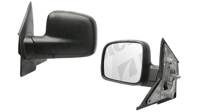 Oglinda exterioara VW Transporter (T5)/Multivan 04.2003-10.2009 Partea Stanga Crom Asferica Manuala Fara Incalzire, carcasa neagra, Max View
