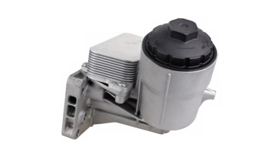 Radiator racire ulei motor, termoflot VW Transporter/Multivan/Caravelle T5, 04.2003-11.2009, motor 2.5 TDI, 96/128 kw, diesel, 70x172x38 mm, cu carcasa filtru, din aluminiu