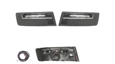 Proiector de zi , Daytime running Volkswagen Transporter/Multivan (T5), 10.2009-2015, fata, Stanga+Dreapta, LED; rama neagra; cu grila; tuning, Taiwan