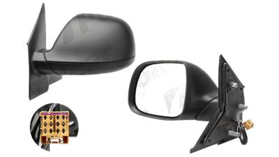Oglinda exterioara VW Transporter (T5) 10.2009-2015, Partea Dreapta Crom Convex Electrica Cu Incalzire, carcasa neagra, cu 5 pini, Max View