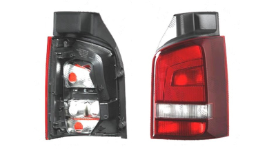 Stop spate lampa Volkswagen Transporter/Multivan (T5), 10.2009-, spate, Dreapta, Caravelle, Multivan, P21/5W+P21W+PY21W+R10W; rosu-alb, fumuriu; cu suport becuri, HELLA