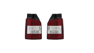 Set stopuri tuning VW TRANSPORTER/MULTIVAN (T5), 10.2009-, cu 2 usi, Taiwan, partea stanga+dreapta, LED+P21W; rosu-transparent, transparent; fara soclu bec;