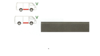Panou reparatie usa VW LT28/31/35, 1975-1996, partea dreapta, usa culisanta;parte inferioara, cu o nervura, 