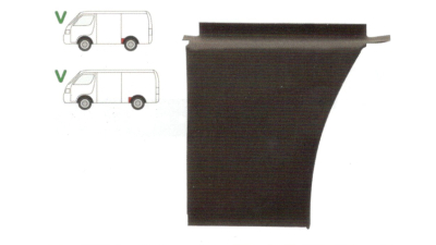 Segment reparatie aripa spate VW LT28-35 1975-1996, Partea Stanga, punte Spate partea din fata aripii, lungime 285 mm, lungime 285 mm, (pentru modele lung si scurt)