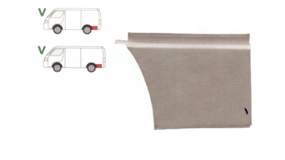 Segment reparatie aripa spate VW LT28-35 1975-1996, Partea Stanga, punte Spate partea din spatele aripii, lungime 330 mm, 255 mm, (pentru modele lung si scurt)