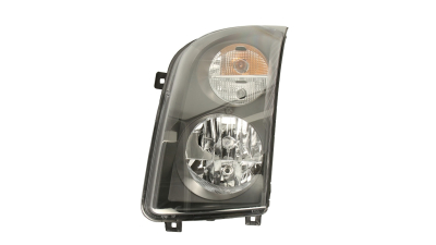 Far VW Crafter, 06.2013-04.2017, partea Stanga, electric, tip bec H7+H7, cu lumini de zi, cu motoras, Hella