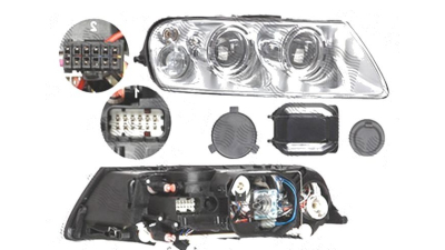 Far Volkswagen Touareg (7l), 10.2002-12.2006, fata, Dreapta, xenon; D1S+H7+PY21W+W5W; electric; fara unitate control; fara ballast; cu motor, DEPO