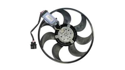 GMV ventilator radiator Porsche Cayenne S (955/9PA), 2002-2010, motor 4.5 V8, 4.8 V8, benzina, cu AC, 424 mm; 4 pini, cu modul de control electronic