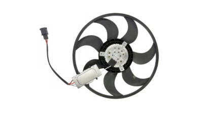 GMV ventilator radiator Porsche Cayenne Turbo S (955/9PA), 2002-2010, motor 4.5 V8, 4.8 V8, benzina, 285 mm; 4 pini, cu modul de control electronic