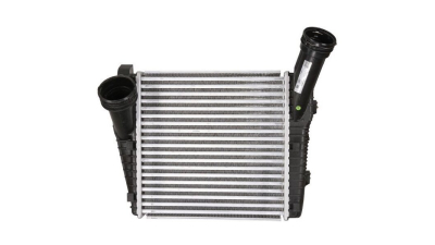 Intercooler Porsche Cayenne (955/9PA), 01.2008-06.2010, Cayenne diesel (92A), 06.2010-2017, motor 3.0 TDI 176kw, diesel, cutie automata, cu/fara AC, aluminiu brazat/plastic, 286x292x50 mm, Behr/Hella, intercooler dreapta; conexiune Rapida de admisie/evacu