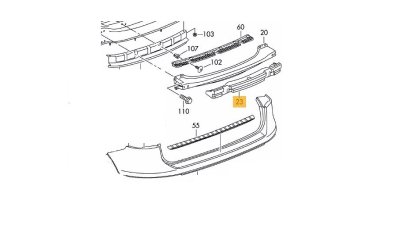 Absorbant bara spate VW TOUAREG (7P5), 04.10-07.2014 partea centrala, cod OE VAG 7P6807256C