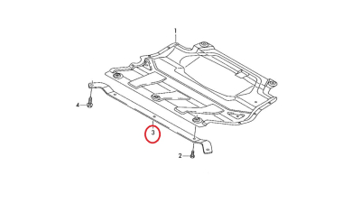 Element fixare scut motor VW Tiguan (5n), 09.2007-05.2016, Fata, Tabla; parte inferioara, Aftermarket