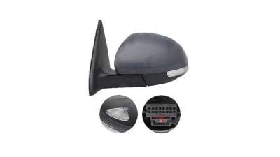 Oglinda exterioara Volkswagen Tiguan (5n/5n2), 09.2007-05.2016, Stanga, reglare electrica; grunduit; incalzita; geam asferic; pliere electrica; 9 pini; cu semnalizare; cu lampa perimetru