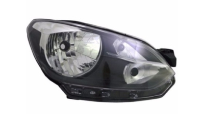 Far Vw Up! (Vw120), 04.2012-, Electric, tip bec H4, omologare ECE, fara motor, cu lumini de zi, culoare negru,  Dreapta, marca Hella