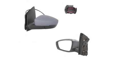 Oglinda exterioara Volkswagen Up! (Vw120), 2016-, Stanga, reglare manuala; grunduit; geam convex; cromat; 2 pini; cu semnalizare, View Max