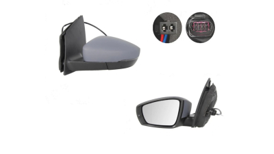 Oglinda exterioara Volkswagen Up! (Vw120), 2016-, Stanga, reglare electrica; grunduit; incalzita; geam convex; cromat; 8 pini; cu semnalizare; cu central lock aerial, View Max