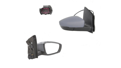 Oglinda exterioara Volkswagen Up! (Vw120), 2016-, Dreapta, reglare manuala; grunduit; geam convex; cromat; 2 pini; cu semnalizare, View Max