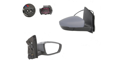 Oglinda exterioara Volkswagen Up! (Vw120), 2016-, Stanga, reglare manuala; grunduit; geam convex; cromat; 4 pini; cu semnalizare; cu central lock aerial, View Max