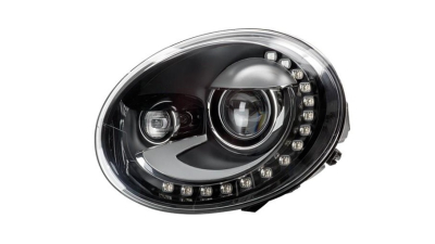 Far VW Beetle (5c1), 10.2011-, partea Stanga, bi-xenon; cu lumina timp de zi tip LED; D8S+LED; electric; cu motor, HELLA