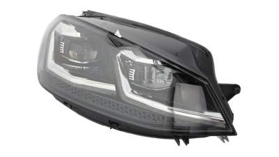 Far VW Golf 7 (5k), 03.2017-, partea Dreapta, cu lumina pentru viraje statica; cu lumina timp de zi tip LED, fara modul LED pentru luminile de curbe; fara unitate control LED; cu motoras, HELLA