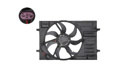GMV radiator electroventilator Skoda Octavia RS 3 (5E), 2013-2020, motor 2.0 TDI, diesel, cu AC;445 mm; 4 pini, 