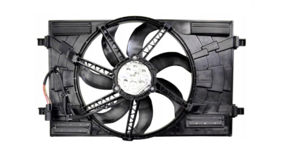 GMV radiator electroventilator VW T-ROC, 2017-, motor 1.0 TSI, 1.5 TSI, benzina, 1.6 TDI, 2.0 TDI, diesel, 400W; 420 mm; 4 pini, cu modul de control electronic OEM/OES, 