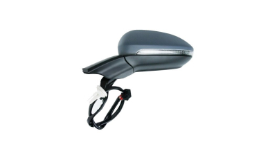 Oglinda exterioara Volkswagen Golf 7 (5k), 10.2012-, Stanga, reglare electrica; grunduit; incalzita; geam asferic; cromat; 6 pini; cu semnalizare