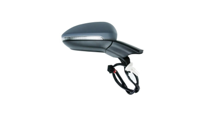 Oglinda exterioara Volkswagen Golf 7 (5k), 10.2012-, Dreapta, reglare electrica; grunduit; incalzita; geam convex; cromat; memorie; 10 pini; cu semnalizare