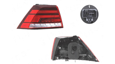 Stop spate lampa Volkswagen Golf 7 (5k), 01.2017-, spate, Stanga, Hatchback, partea exterioara; LED, VALEO