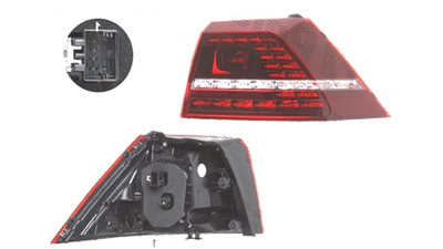 Stop spate lampa Volkswagen Golf 7 (5k), 10.2012-, spate, Dreapta, R, partea exterioara; LED; fumuriu, AL (Automotive Lighting)